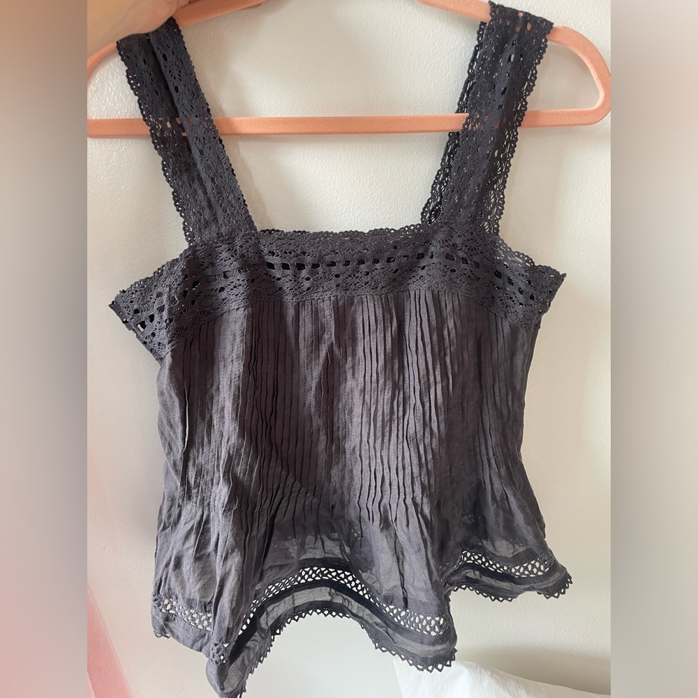 Mango decorative embroidery top NWT
